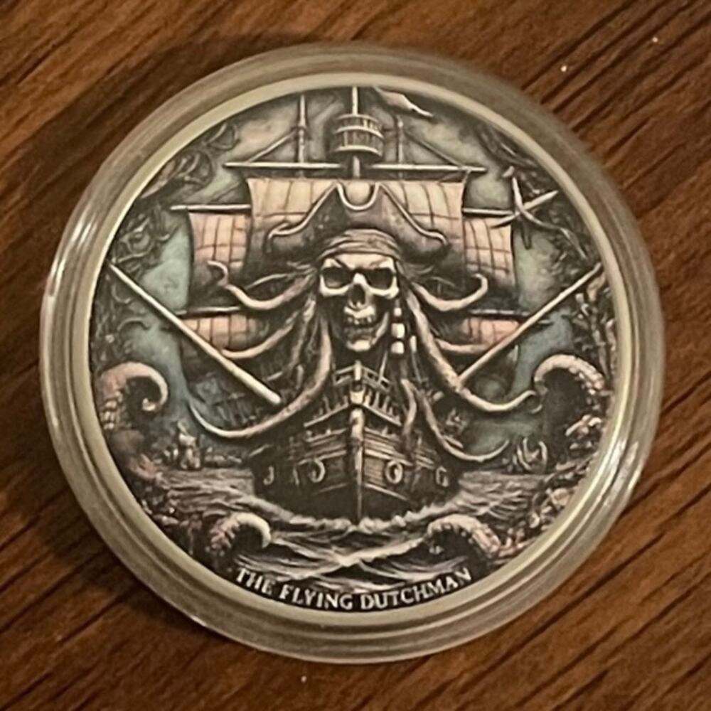 Davy Jones Flying Dutchman Ghost Ship Commemorative Coin In Protective Case